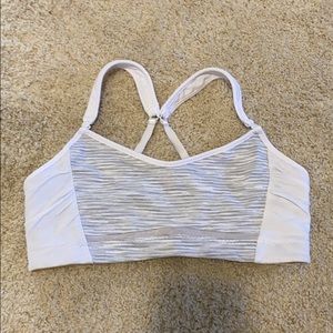Lululemon sports bra, size 6, white/grey heather